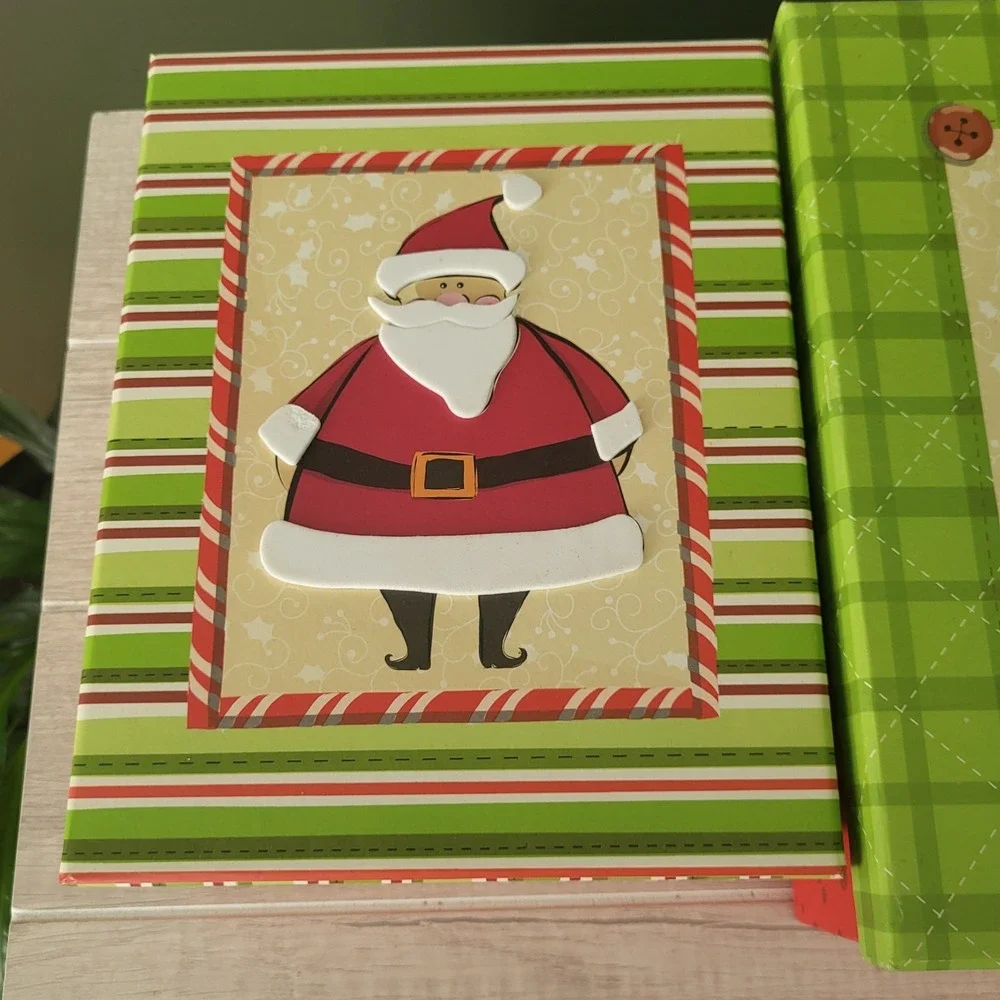 2 Christmas Gift Giving Decorative 3D Boxes Sturdy Holidays